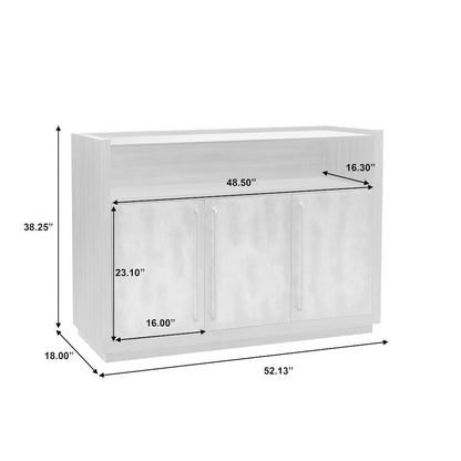 3 Door Bar Cabinet with Glass Shelves