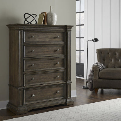 Woodbury Five Drawer Chest in Cowboy Boots Brown