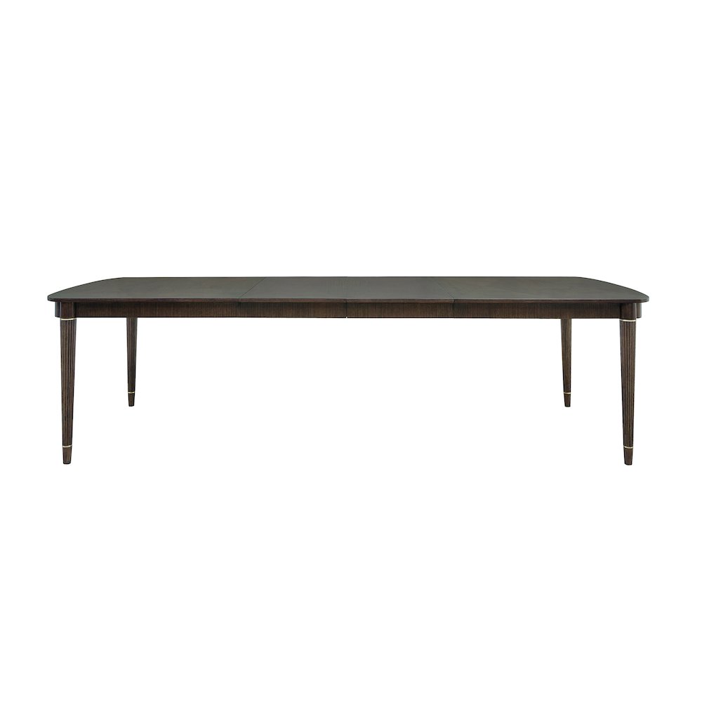 Asher Park Leg Dining Table, Piano Brown Finish