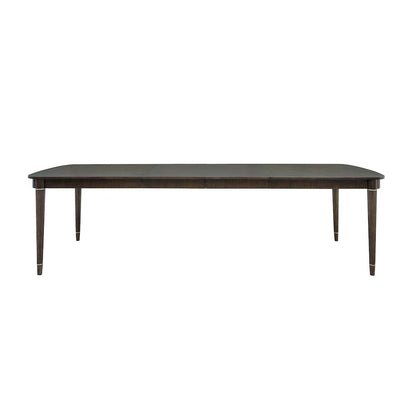 Asher Park Leg Dining Table, Piano Brown Finish