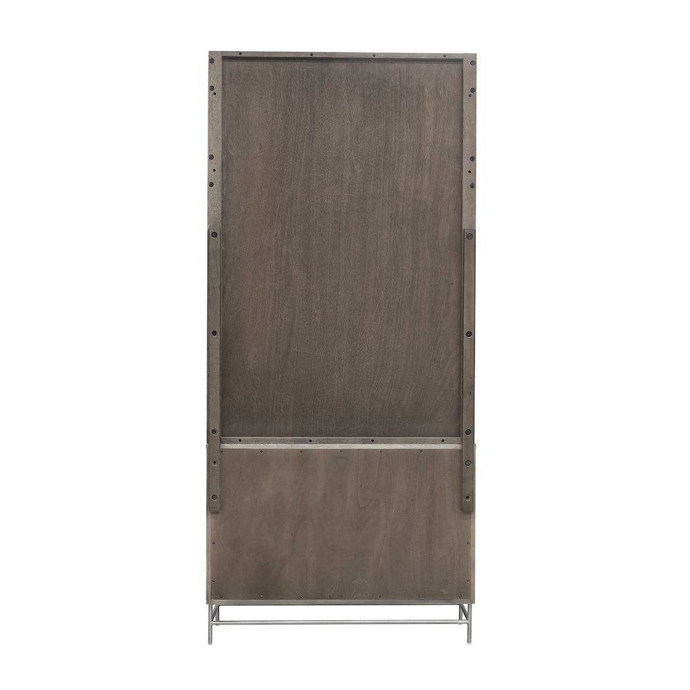 Industrial 4 Shelf Bookcase with 2 Door Cabinet