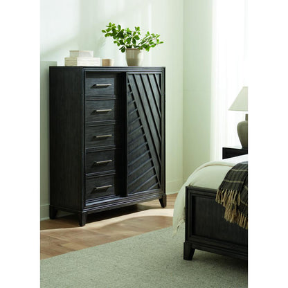 Lenox 5-Drawer Sliding Door Chest with Storage