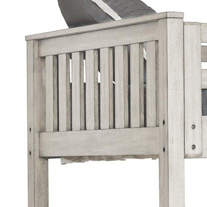 Kids Twin Bunk Bed with Trundle in River Birch Brown