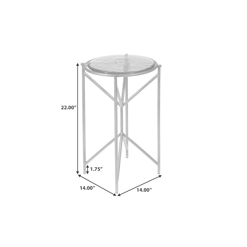 Metal Spot Table with Glass Top