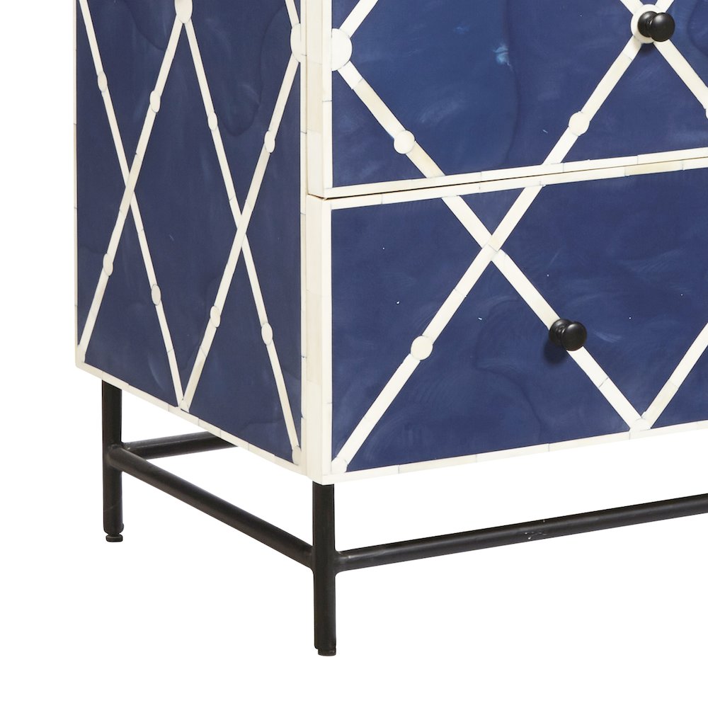 Navy Blue 3-Drawer Accent Chest