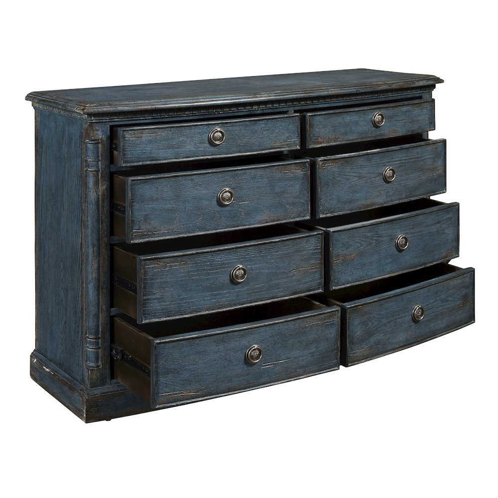 Robin Egg Blue 8 Drawer Dressing Chest