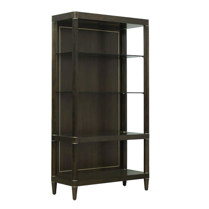 Asher Park Open Shelf Etagere, Piano Brown Finish