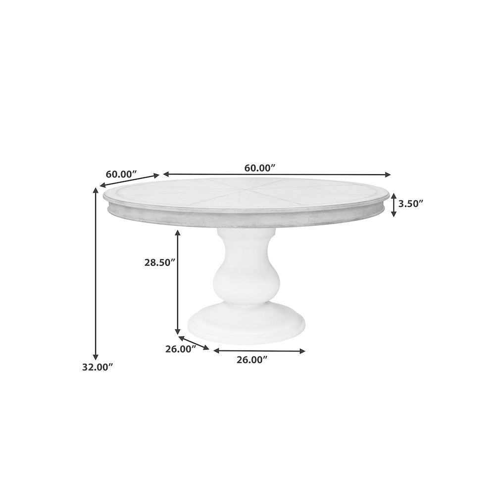 Higgins Street Round Dining Table with an Urn Shaped Pedestal Base