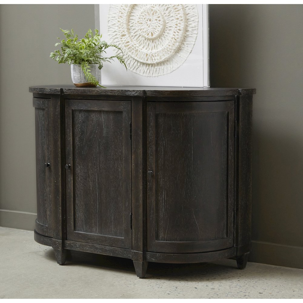 Curved 3 Door Hallway Accent Chest