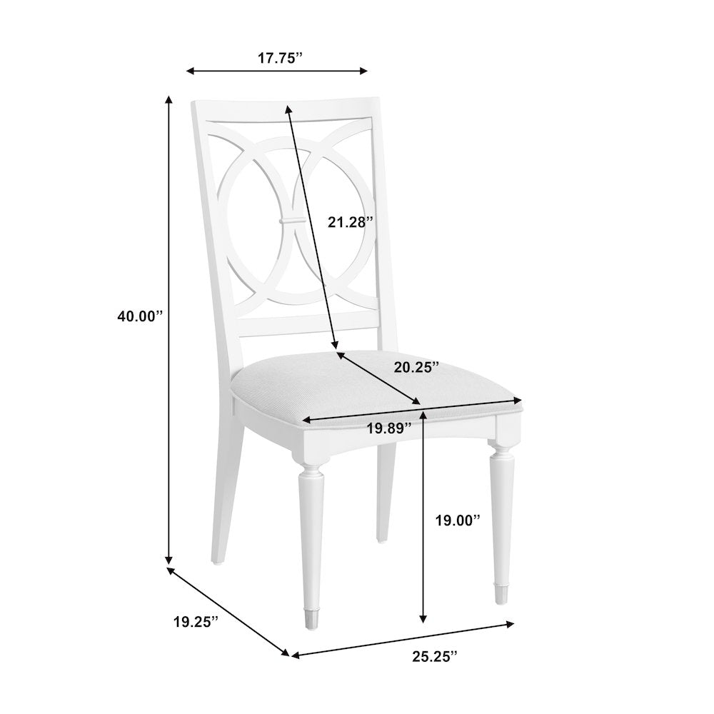 Zoey Wood Back Side Chair 2/ctn