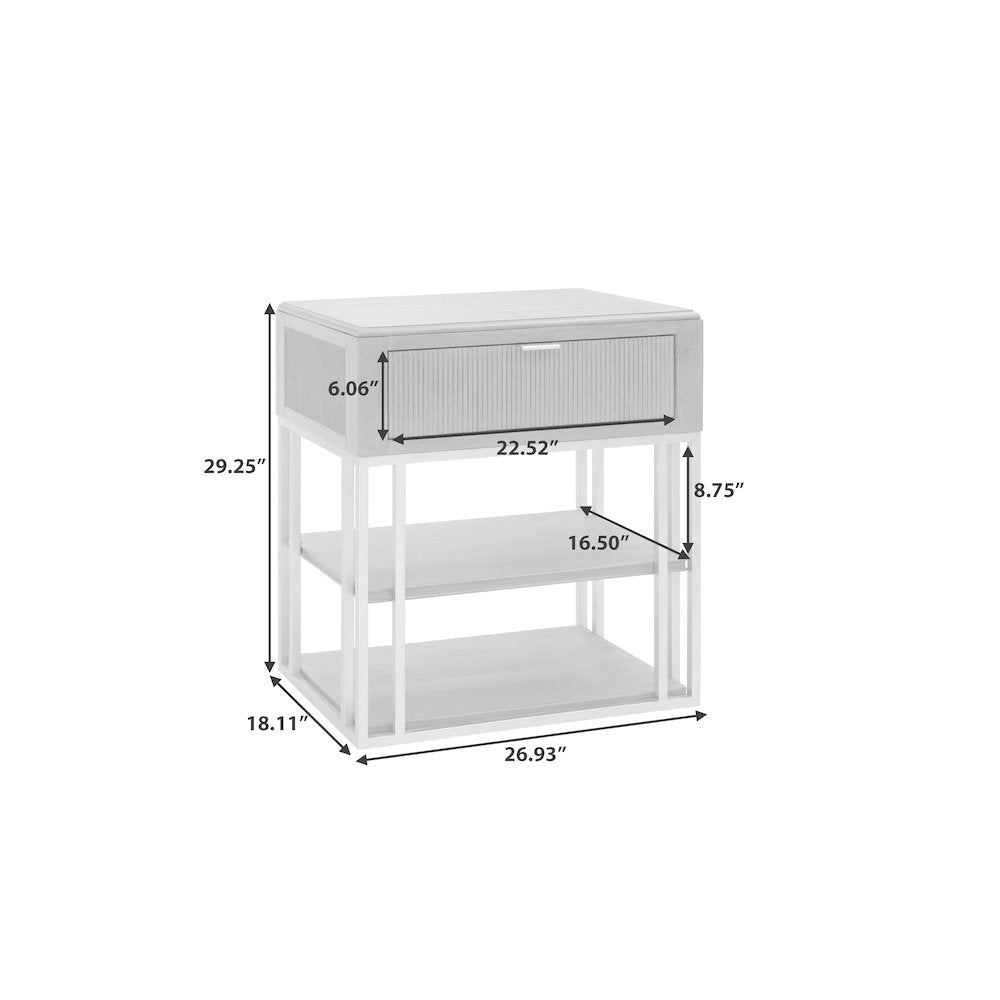 West End Loft Accent Nightstand with Storage Drawer