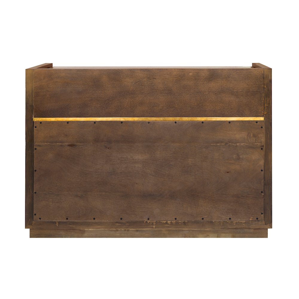 3 Door Bar Cabinet with Glass Shelves