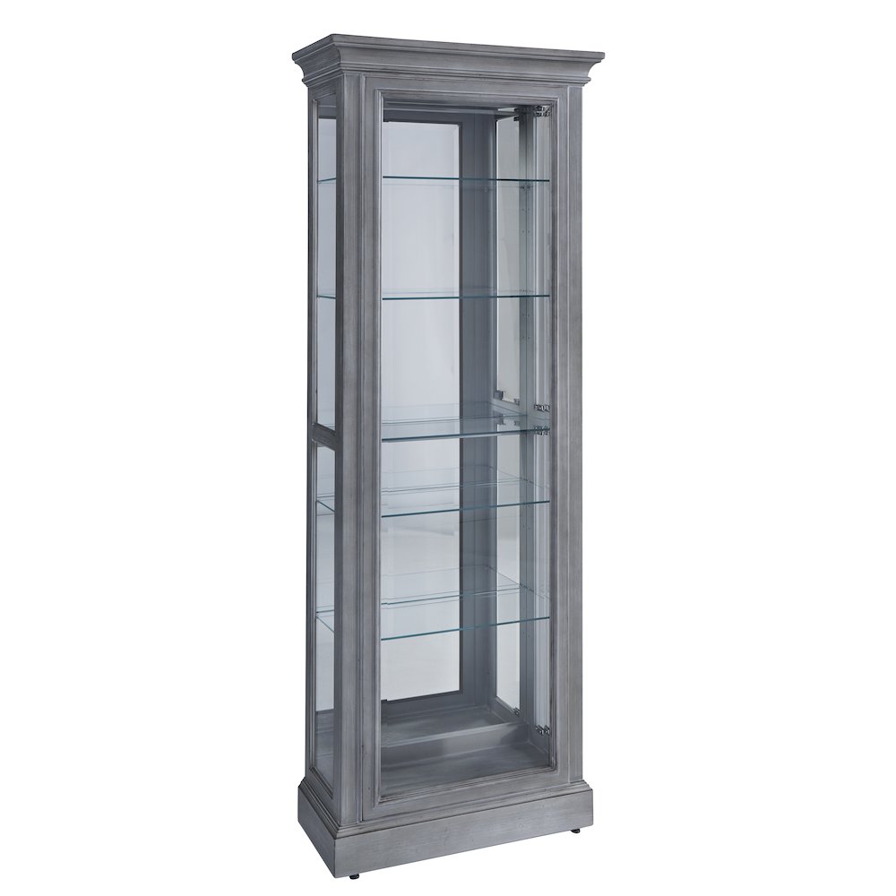Side Entry Accent Curio, Gray Finish