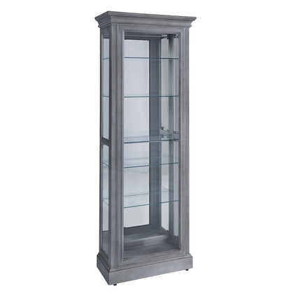 Side Entry Accent Curio, Gray Finish