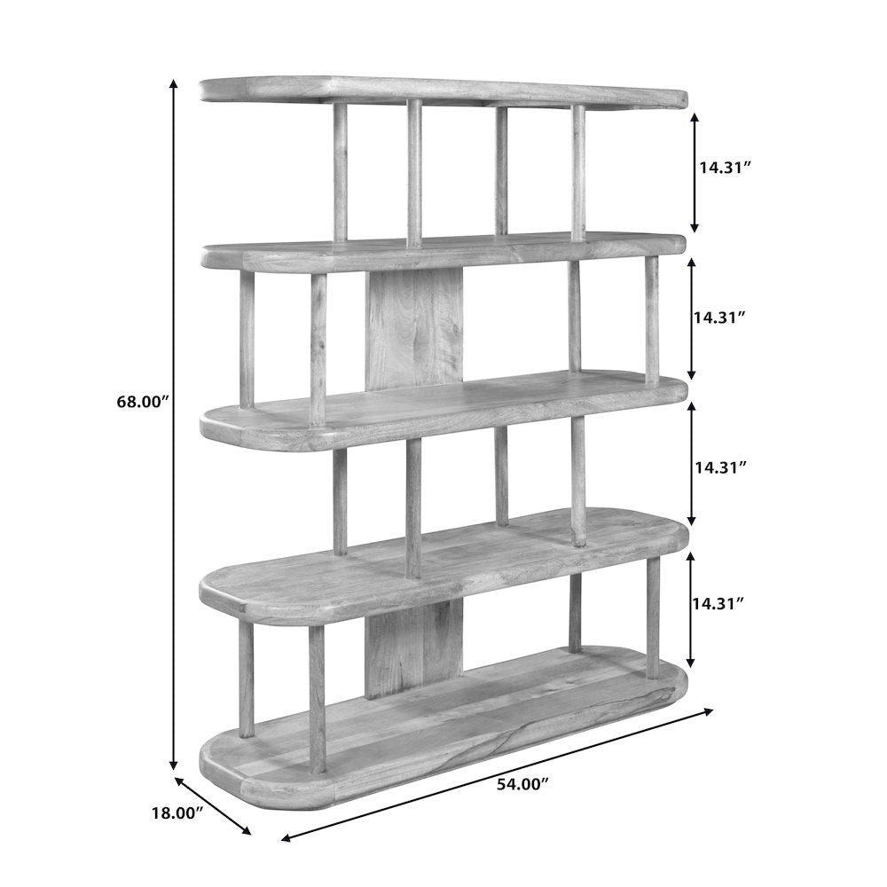 4-Shelf Open Display Bookcase
