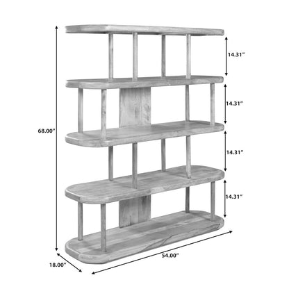 4-Shelf Open Display Bookcase