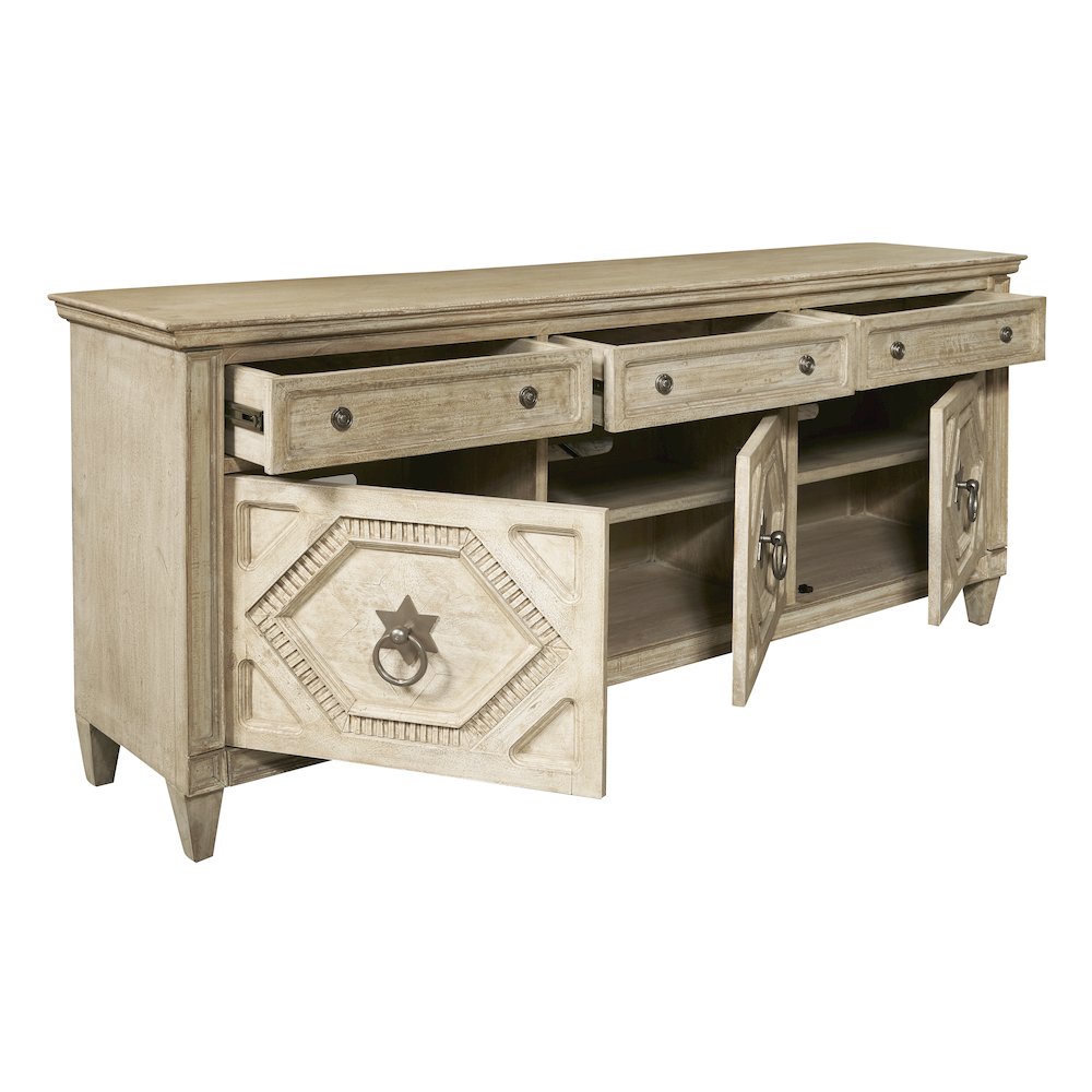 3-Door Entertainment Console with Storage Drawers