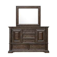 Woodbury 5-Drawer, 2 Cabinet Dresser & Mirror Set in Cowboy Boots Brown