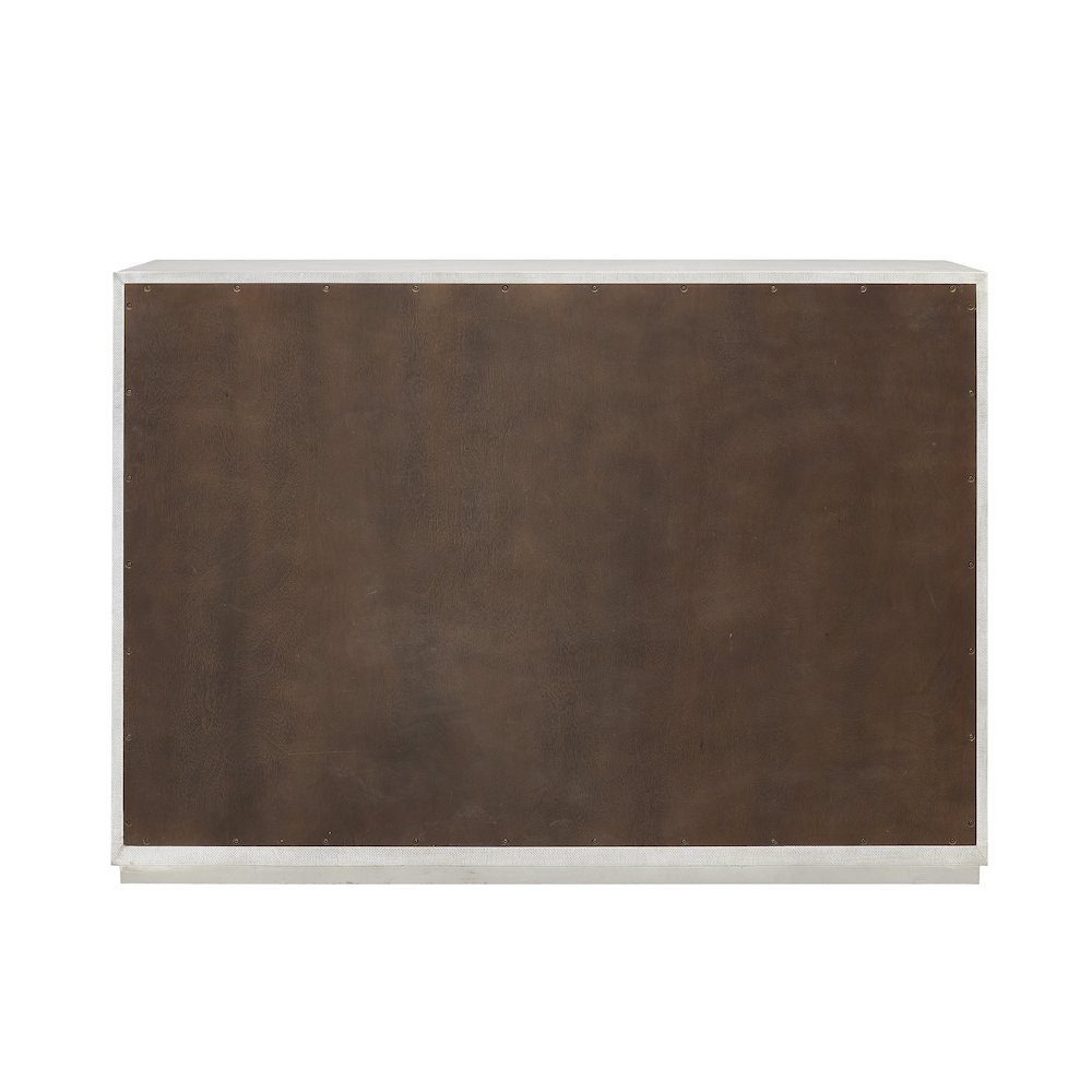 Stone-Textured 5 Drawer Accent Cabinet with Doors