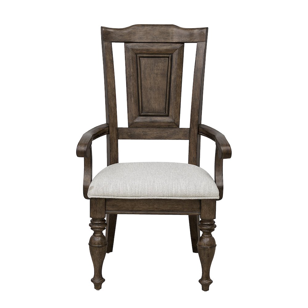 Woodbury Wooden Arm Chair in Cowboy Boots Brown