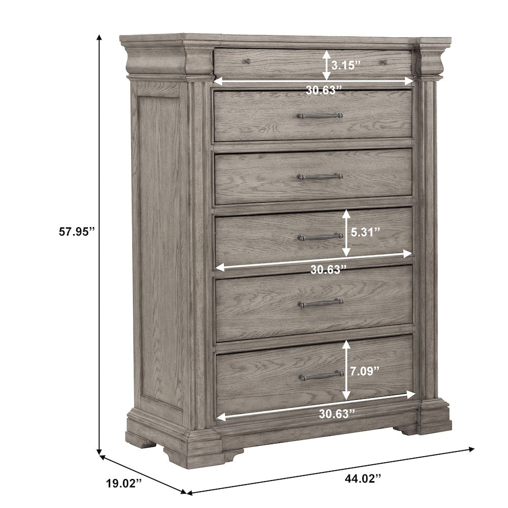 Madison Ridge 6 Drawer Chest in Heritage Taupe