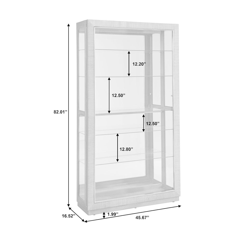 Modern Sliding Door Curio Cabinet, Medium Wood Finish