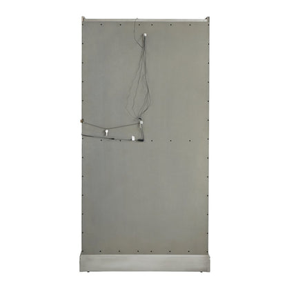 Traditional Sliding Door Curio, Gray Finish