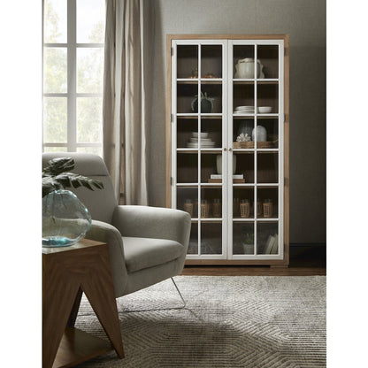 Contemporary 5-Shelf Glass Door Bookcase