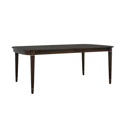 Asher Park Leg Dining Table, Piano Brown Finish