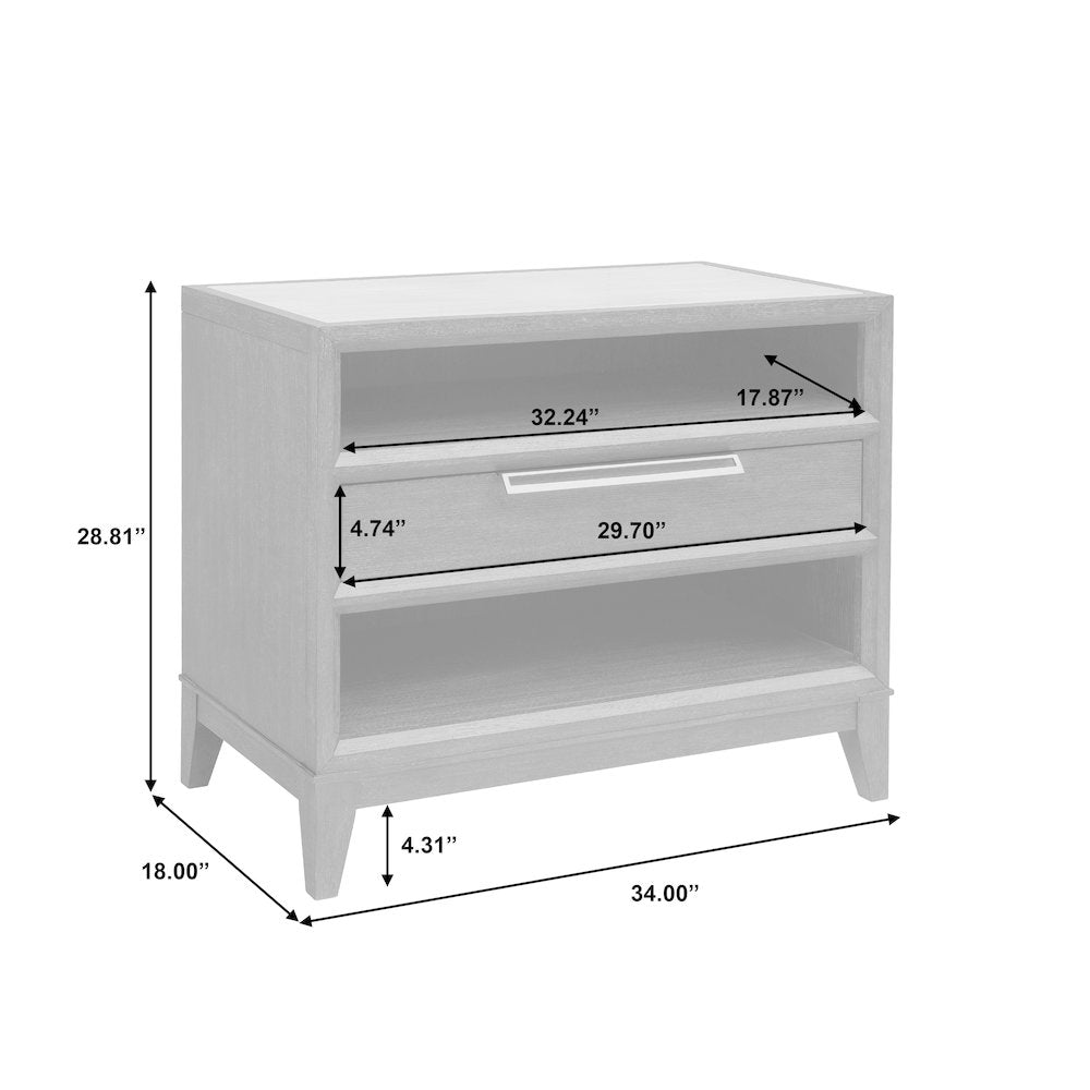 Quincy Stone-Top Bachelor's Chest with Storage Drawer