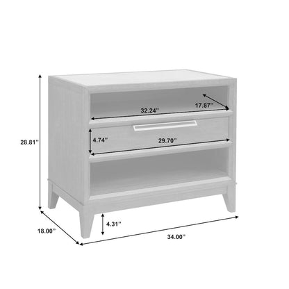 Quincy Stone-Top Bachelor's Chest with Storage Drawer