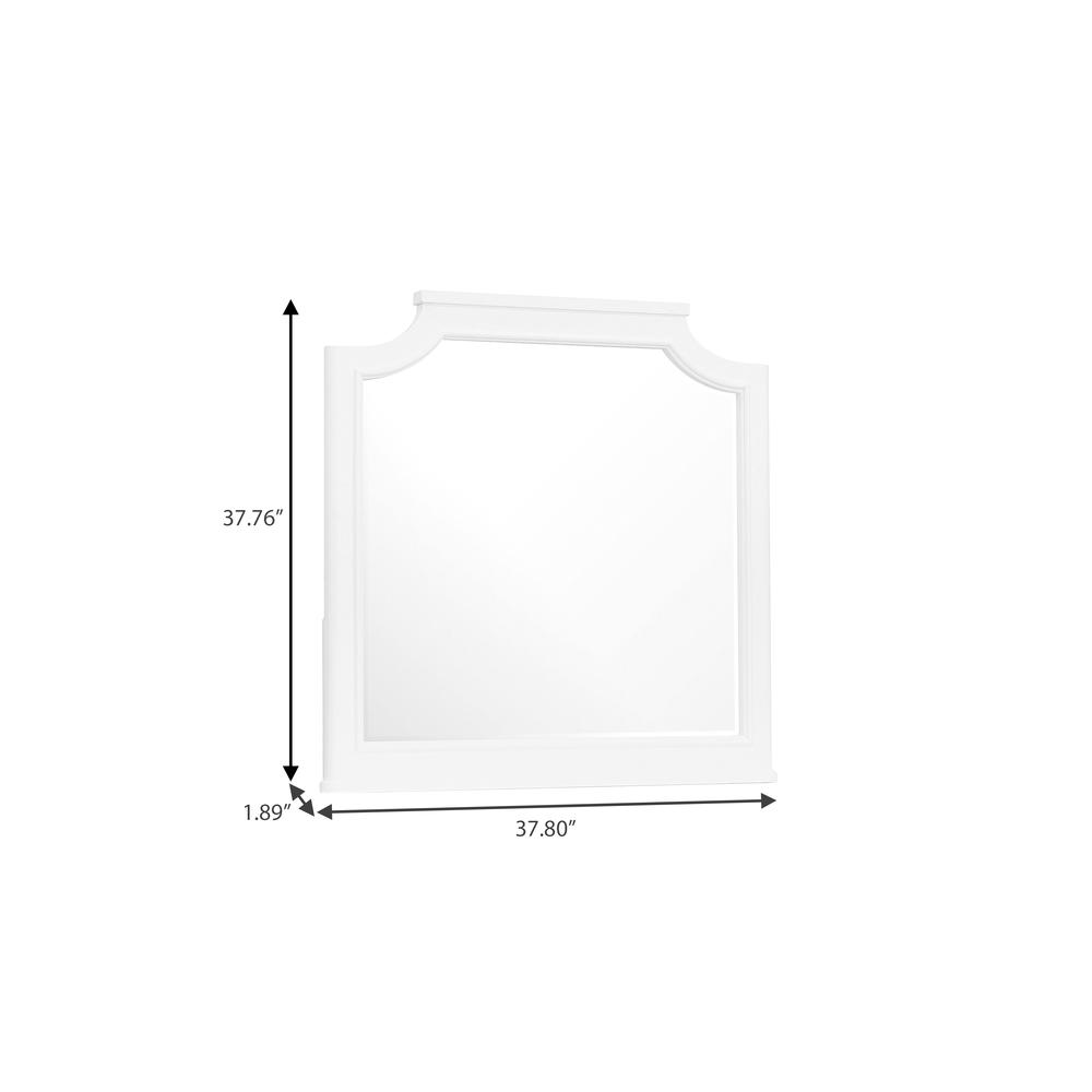 Savannah Beveled Dresser Mirror - White Finish