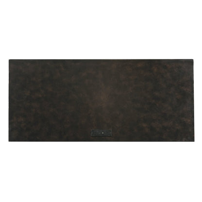 4-Drawer Desk with Charging Port in Chocolate Burl Brown