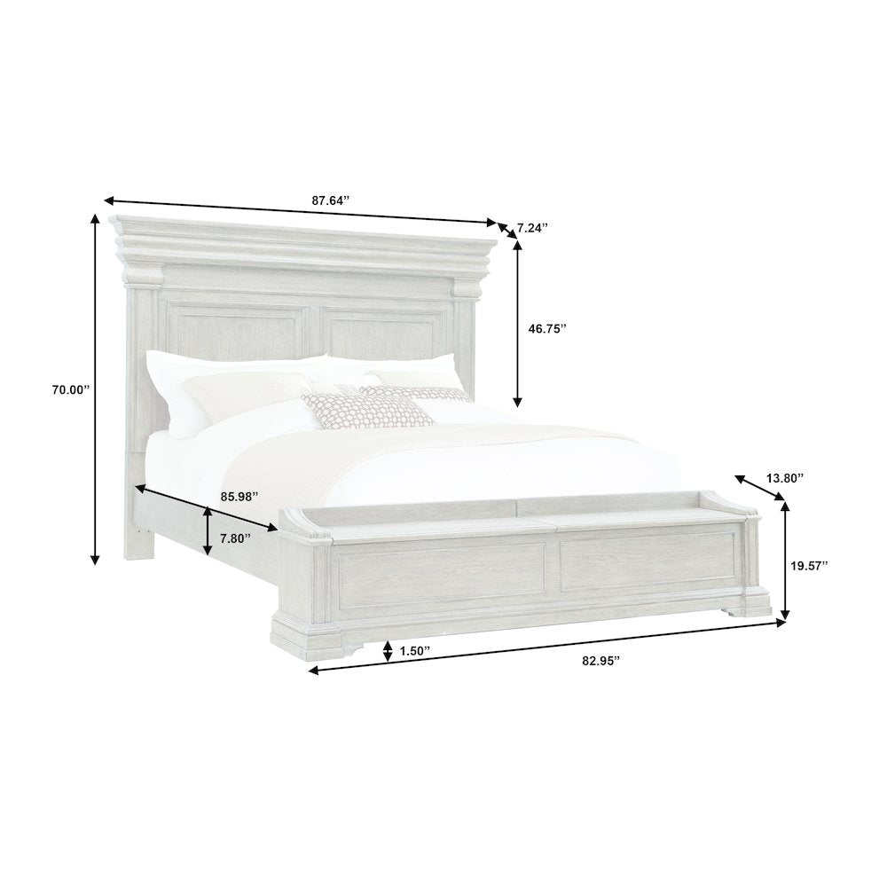Madison Ridge Brown California King Bed with Chest Footboard