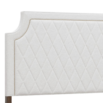 Asher Park Queen Upholstered Bed, Piano Brown Finish