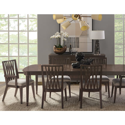 Asher Park Leg Dining Table, Piano Brown Finish