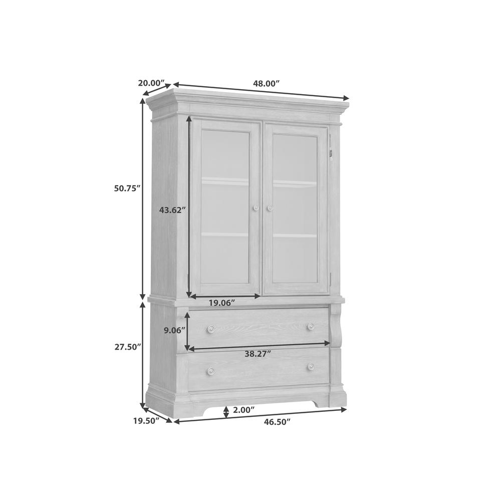 Lawson's Creek Glass Door China Curio with Storage Drawers