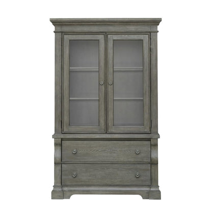Lawson's Creek Glass Door China Curio with Storage Drawers