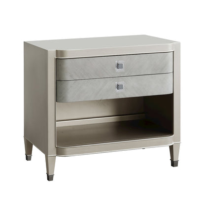 Zoey 2 Drawer Nightstand with Open Shelf and Wireless Charger