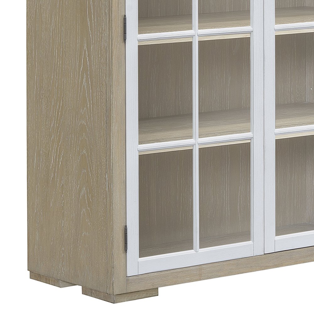 Contemporary 5-Shelf Glass Door Bookcase