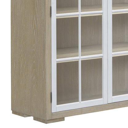 Contemporary 5-Shelf Glass Door Bookcase