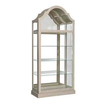 Mirrored Back Sliding Door Curio with Puck Light