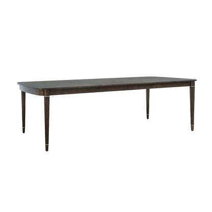 Asher Park Leg Dining Table, Piano Brown Finish