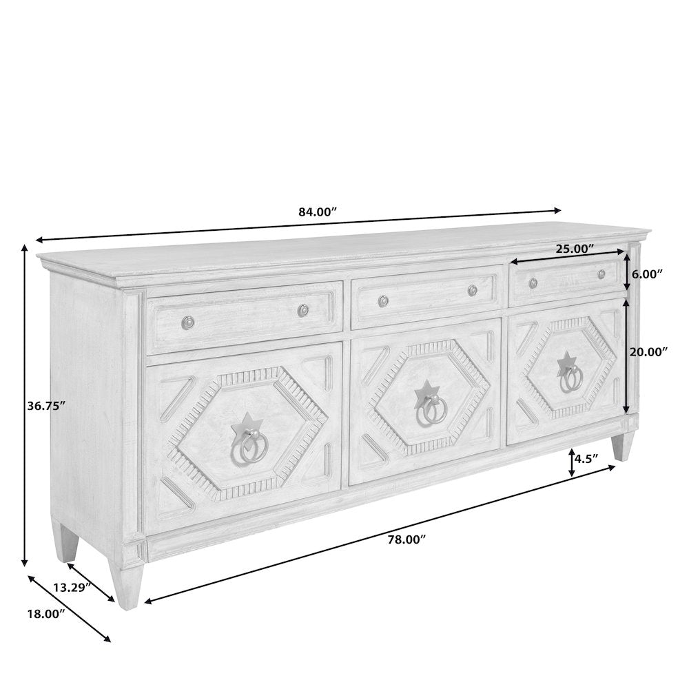 3-Door Entertainment Console with Storage Drawers