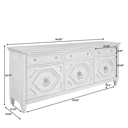 3-Door Entertainment Console with Storage Drawers