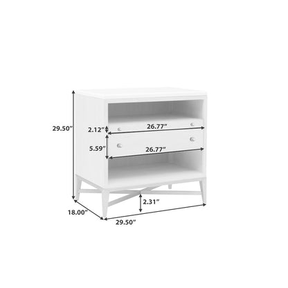 Ashby Place Accent Nightstand with Center Drawers and USB-C Port