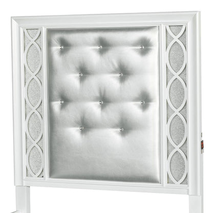 Starlight Twin Upholstered Panel Youth Bed with LED Lights