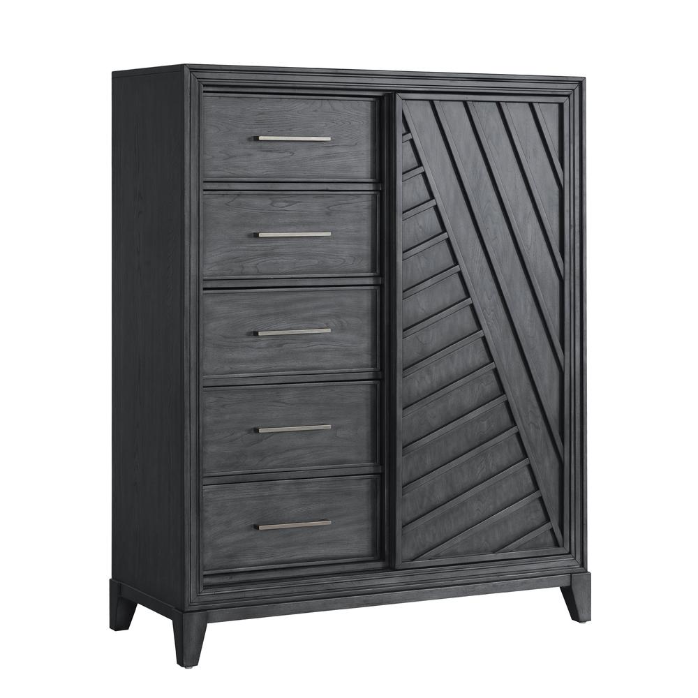 Lenox 5-Drawer Sliding Door Chest with Storage