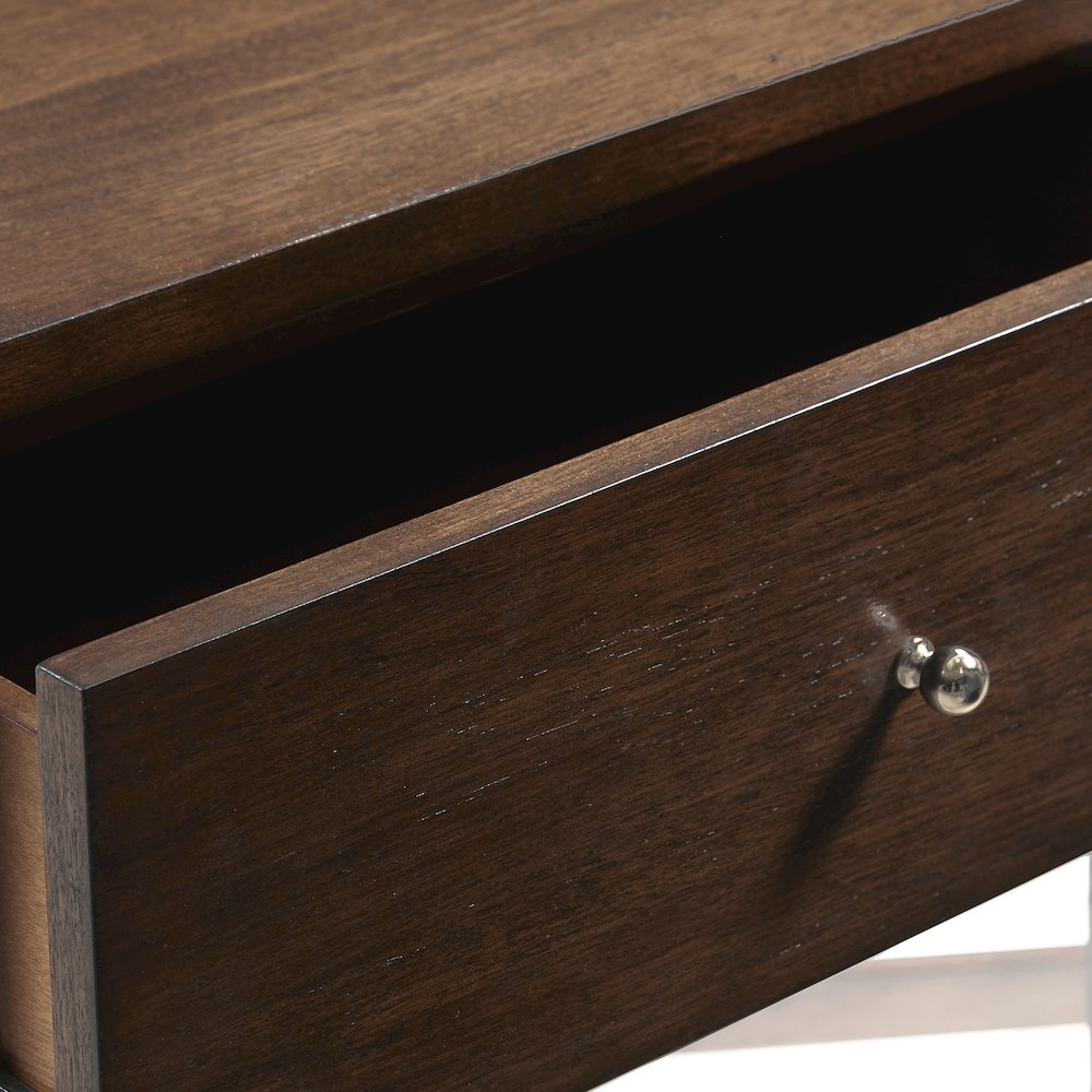 Modern Wood Bar Cabinet with Glass Doors and Storage Drawers