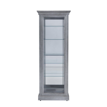 Side Entry Accent Curio, Gray Finish